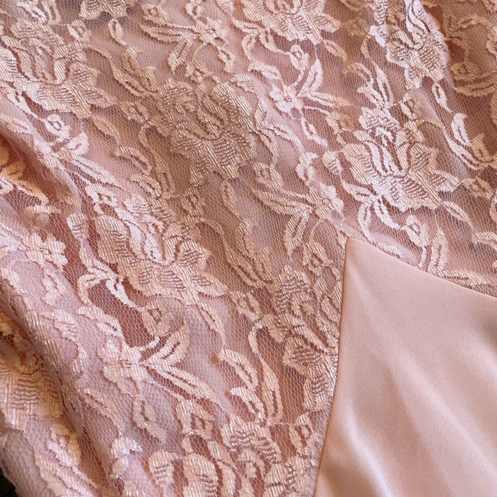Vintage 80s URSULA OGF SWITZERLAND Dress Midi Formal Lace Party Retro Pink - Picture 3 of 11